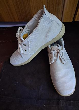 Мужские мокасины белые мокасины хлопковые кеды cat