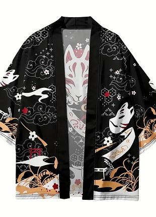 Кімоно плащ накидка хаорі аніме маска кітсуне кіцуне