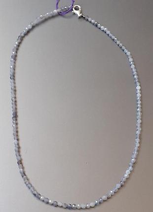 Ожерелье натуральный танзанит + серебро