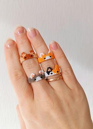 Каблучки з бісеру з мордочками тваринок ✨