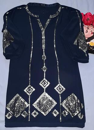Блуза рубашка туника размер 42-44 / 8 s xs massimo dutti коттон вышиванка