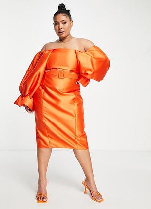 Платье миди батал, большой размер