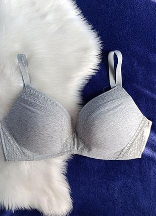 Бюстгальтер бра нижнее белье базовый классический без косточек 34e 75f хлопок