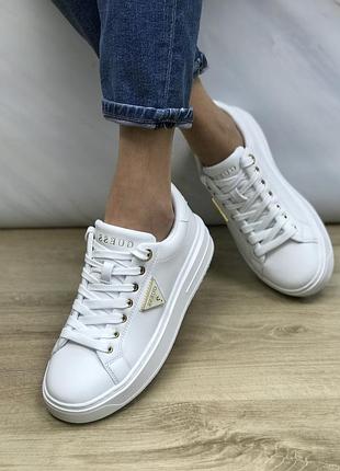 Кеды женские guess denesa low-top sneakers оригинал кроссовки белые