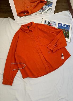 Вельветова морквяна сорочка