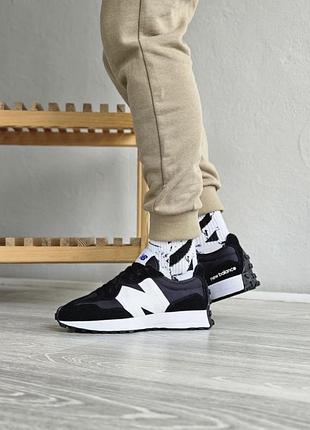 Підліткові кросівки new balance 327  чорні з білим