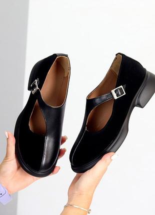 Туфлі жіночі чорні натуральна замш шкіра