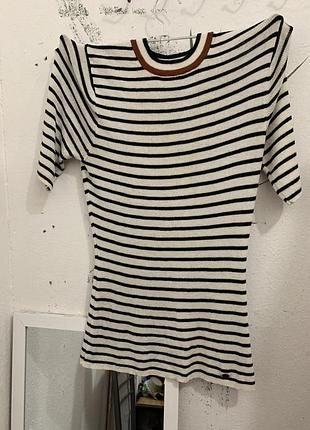 Молодіжний полосатий светр на короткий рукав