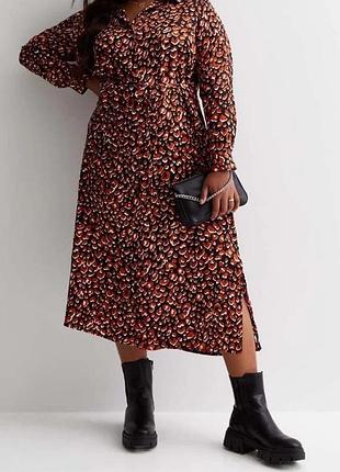 Довга сукня сорочка в анімалістичний принт new look 18