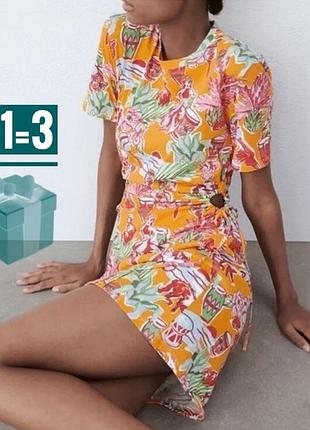 Бавовняна сукня з розрізами zara