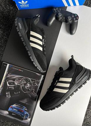 💠мужские кроссовки adidas zx street all black white