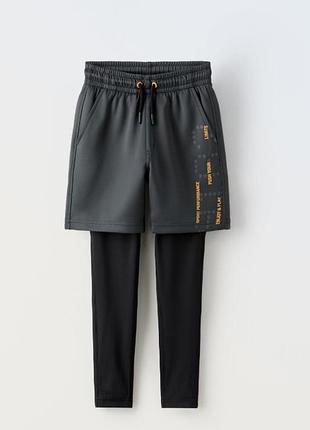 Шорты спортивные с леггинсами zara оригинал р.164 13-14 лет шорты футбольные