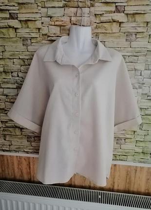 Укороченная рубашка с широкими рукавами крой летучая мышь натуральный лен