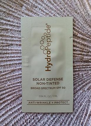 🌄hydropeptide solar defense spf 50 non-tinted – солнцезащитный матирующий крем для лица на физических фильтрах пробник