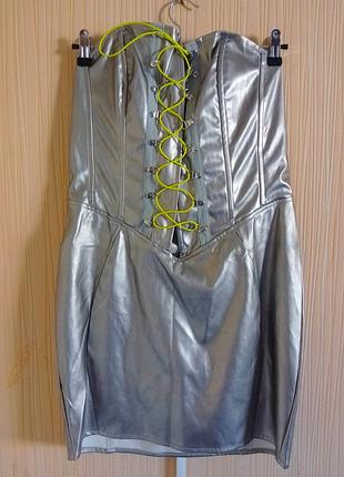 Сукня кожзам без бретелей батал