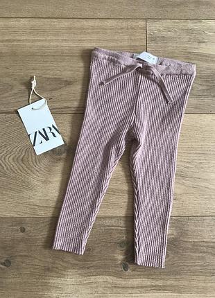 Штани трикотажні zara лосини в‘язані для дівчинки 12-18 місяців