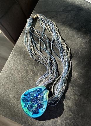 Ексклюзивне оригінальне кольє murano glass, ручна робота, венеція