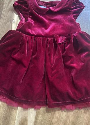 Плаття бархатне червоне h&m 80 см.