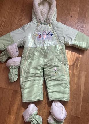Теплий дитячий комбінезон 80 см.