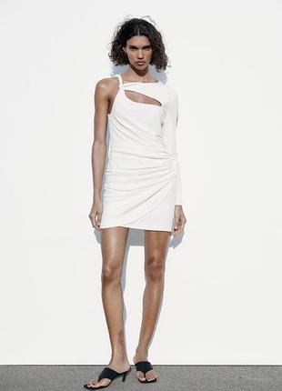 Асимметричное платье мини от zara, размер l