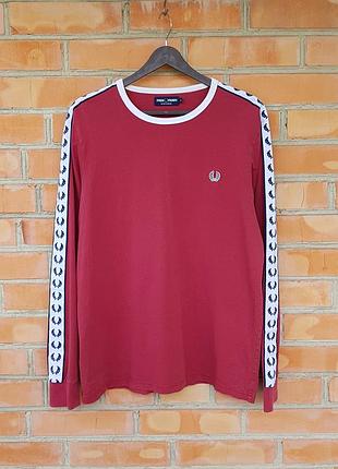 Fred perry лонгслив кофта с лампасами оригинал (l)