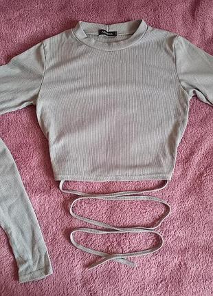 Топ лонг глотка с завязками xs-s облегающий