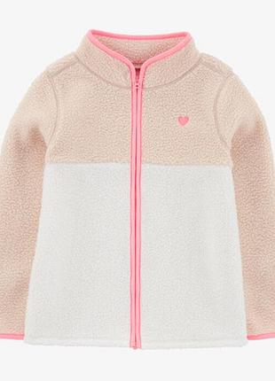 Oshkosh флисовая кофта на молнии шерпа флиска peach