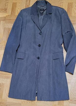 Плащ женский серый с отливом из смесового льна и вискозы новый размер м англия