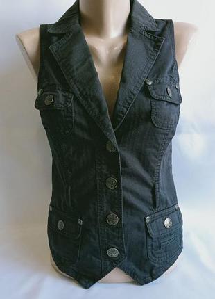 Женский жилет street one хлопковый приталенный жилетка