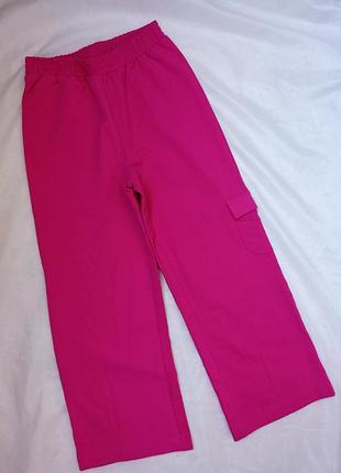 Розовые брюки палаццо девочке р. 122