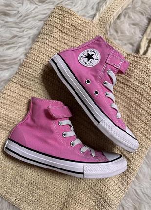 Дитячі рожеві кеди хайтопи конверс converse для дівчинки рр 32 устілка приблизно 20.5 см