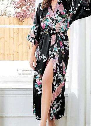 Роскошный атласный халат кимоно olesilk s/m