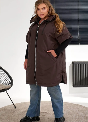 Жилетка-куртка женская плащевка супер батал 56-58 60-62,64-66, 68-70 2plgu1424-1454aве