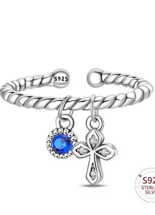 Кільце з хрестиком стильна готична прикраса нержавіюча сталь