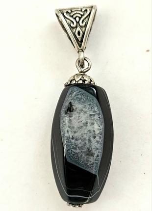 Винтажный кулон агат ониксовый