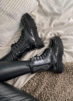 Ботинки женские с мехом мартенс dr martens