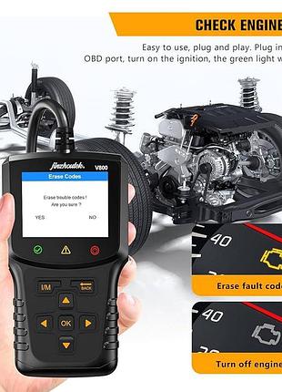 Obd для автомобиля диагностический считыватель кодов неисправностей двигателя автомобиля с полными функциями obd2 – диагностическая машина,  🚗 16 пин