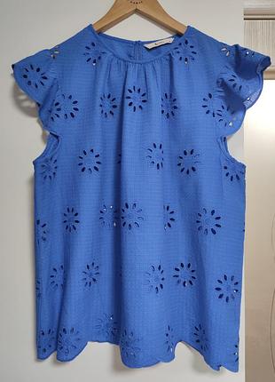 Красивая коттоновая блуза из прошвы от tu 💙💙