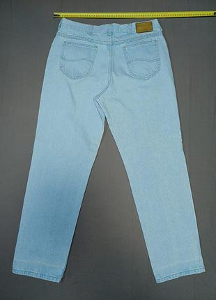 Талия 90 см vintage 80s lee голубые джинсы size 36 х32 100% cotton zipper кожаный патч