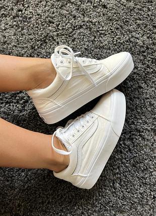 Кеди білі vans old skool platform оригінал