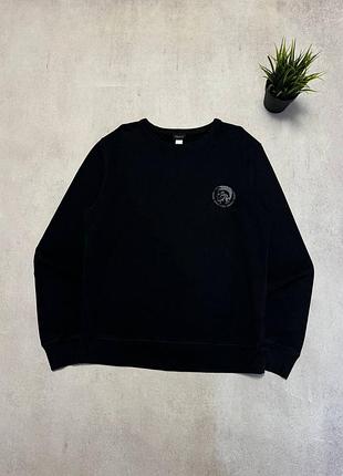 Світшот чорний diesel преміальний чоловічий оригінал