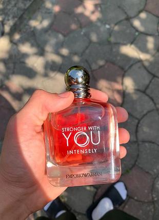 Стійкий парфум stronger with you intensely / армані стронгер віз ю інтенслі чоловічі парфуми люкс аромат 100 мл без передоплат