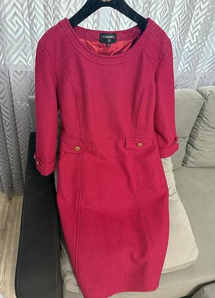 Платье шерсть chanel платье футляр карандаш по фигуре