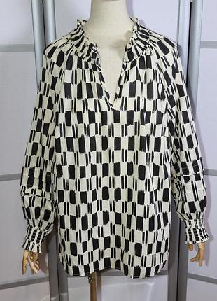 Jd•williams известный британский бренд новая стильная коттоновая рубашка в черно-белый принт