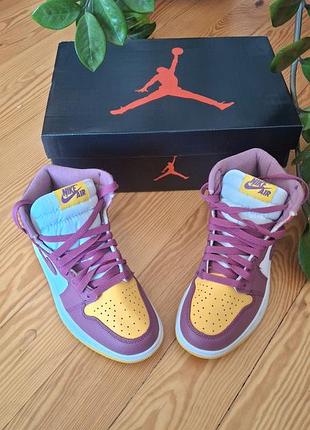 Женские кроссовки nike air jordan 1, vietnam, натуральная кожа, unisex