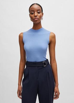 Ребристий в'язаний топ майка в рубчик л - хл