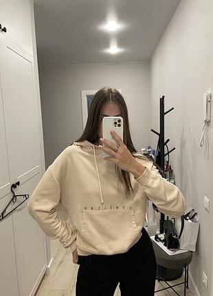 Жіноча кофта худі з капюшоном блідо рожевого кольору tally weijl розмір xs s m