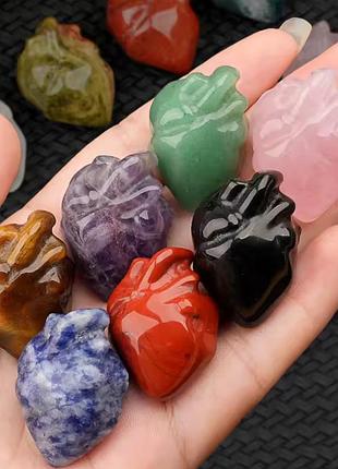 Оберіг статуетка фігурка серце з чорного агату натуральний камінь амулет талісман