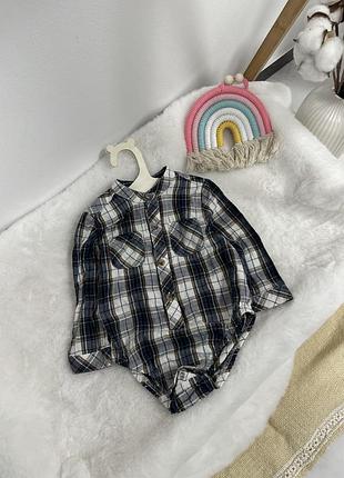 Классный боди рубашка george, боди в клетку, боди с рукавом, боди