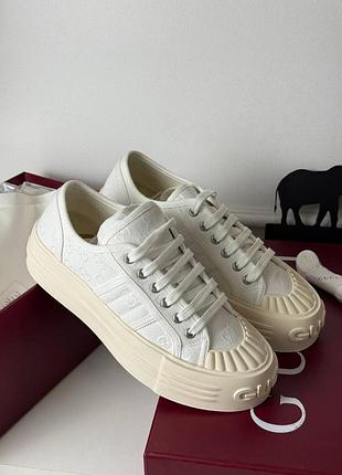 Білі кеди текстиль гуччі люкс